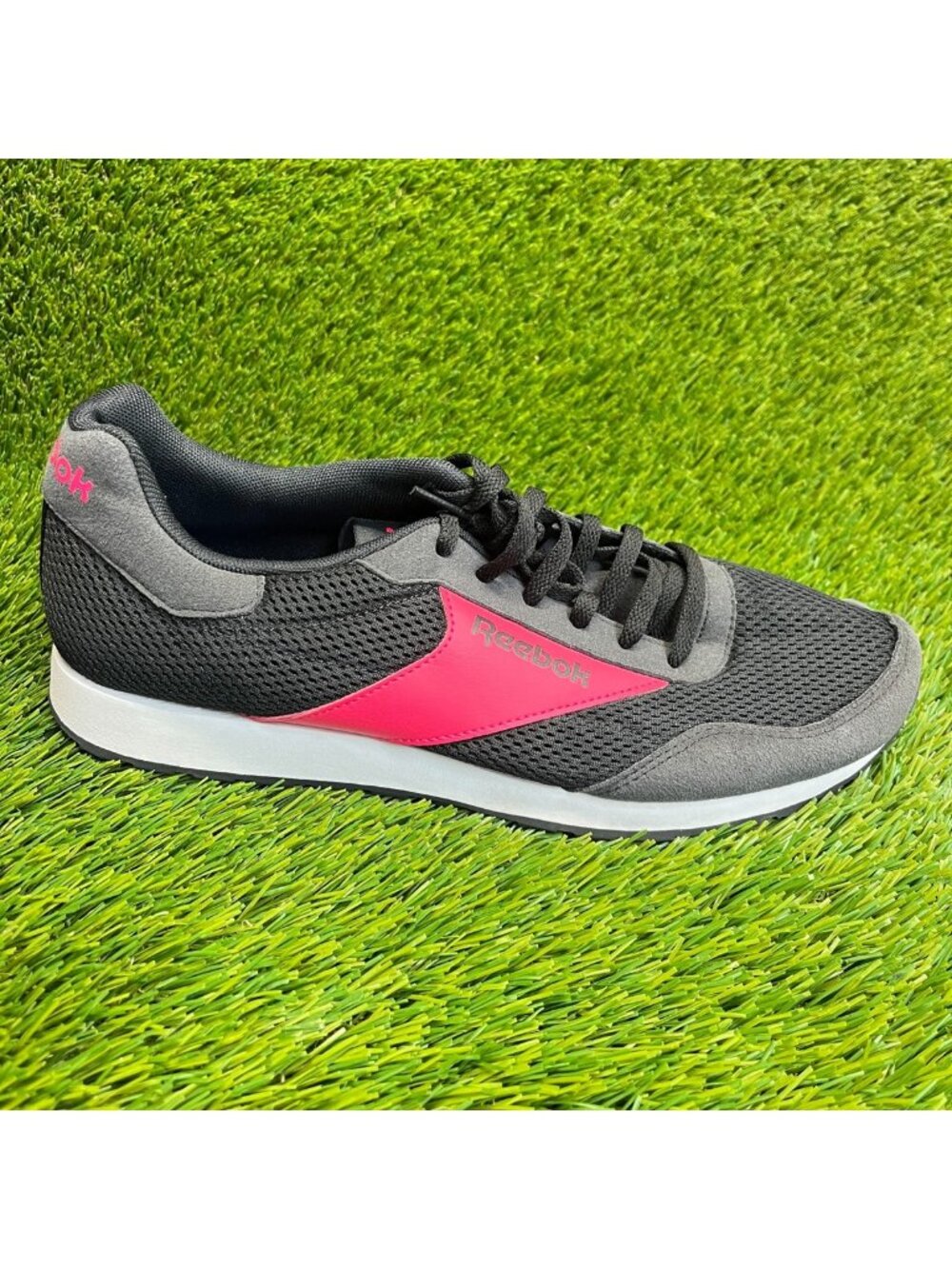 Reebok Classic Mens Size 9 Black Pink Athletic Running Walking Shoes Sneakers